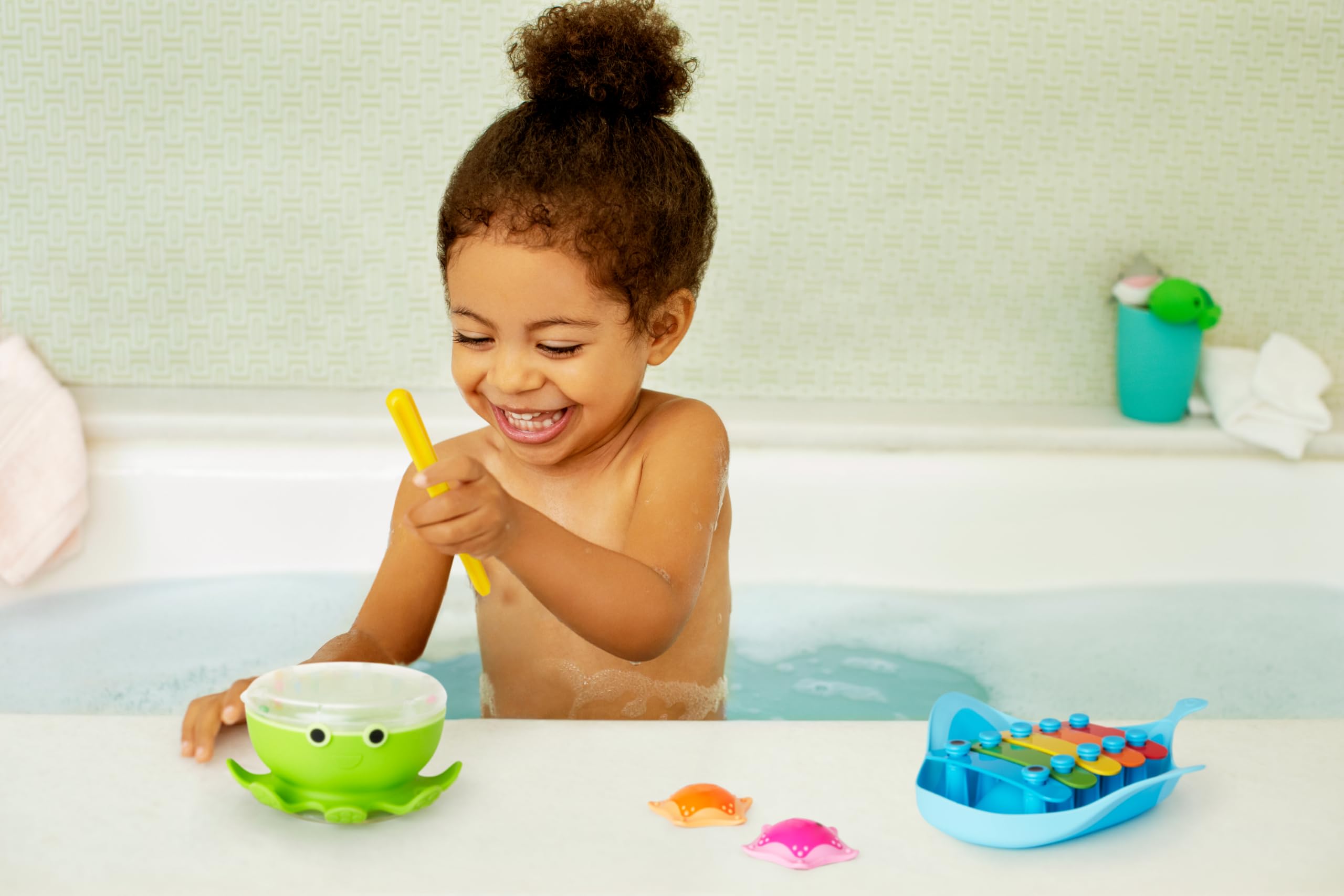 munchkin-coffret-jouets-de-bain-musicaux-xylophone-raie-tambour-pieuvre-maracas image 3