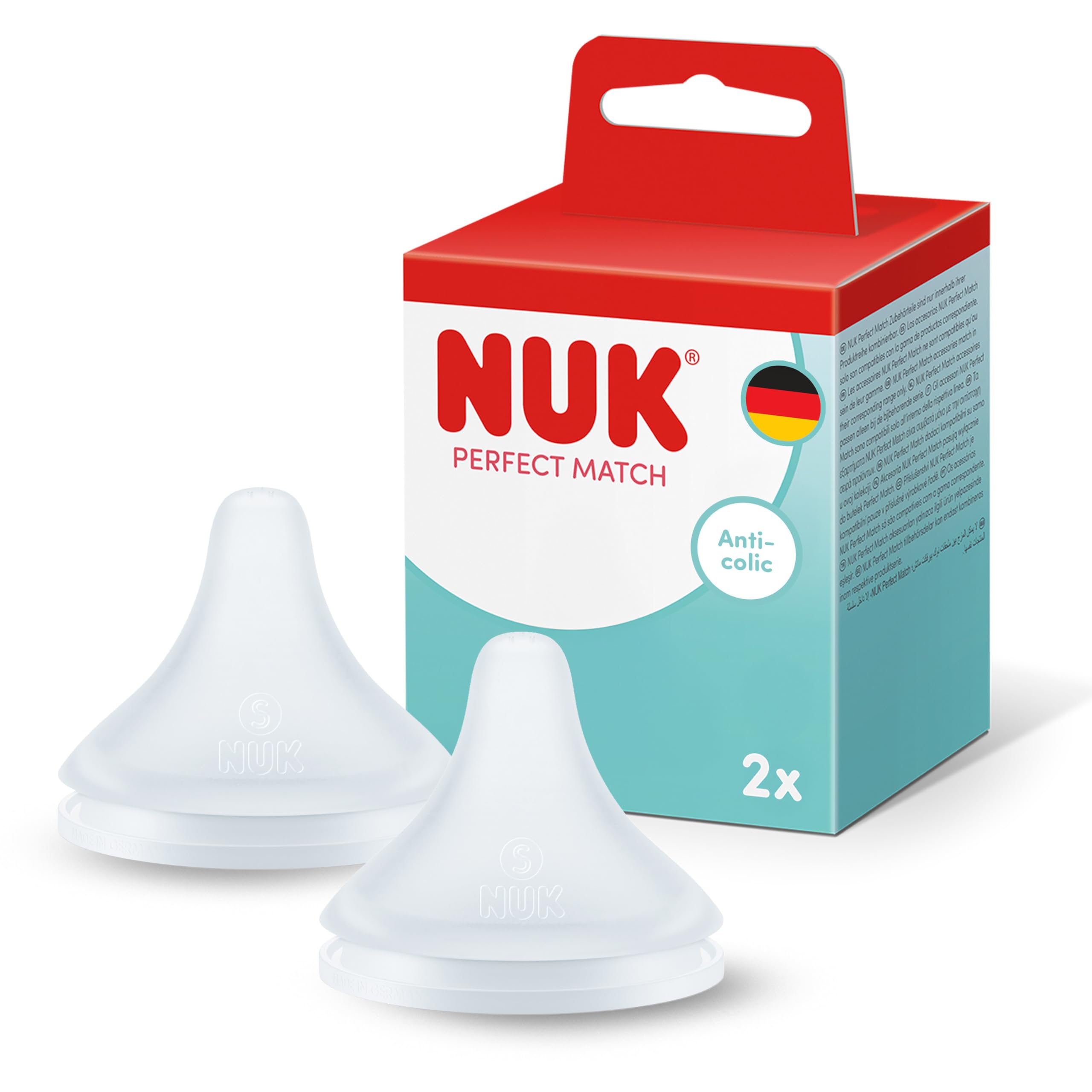 nuk-perfect-match-t-tines-biberon-silicone-moyen-3-mois-et-lot-de-2 image 1