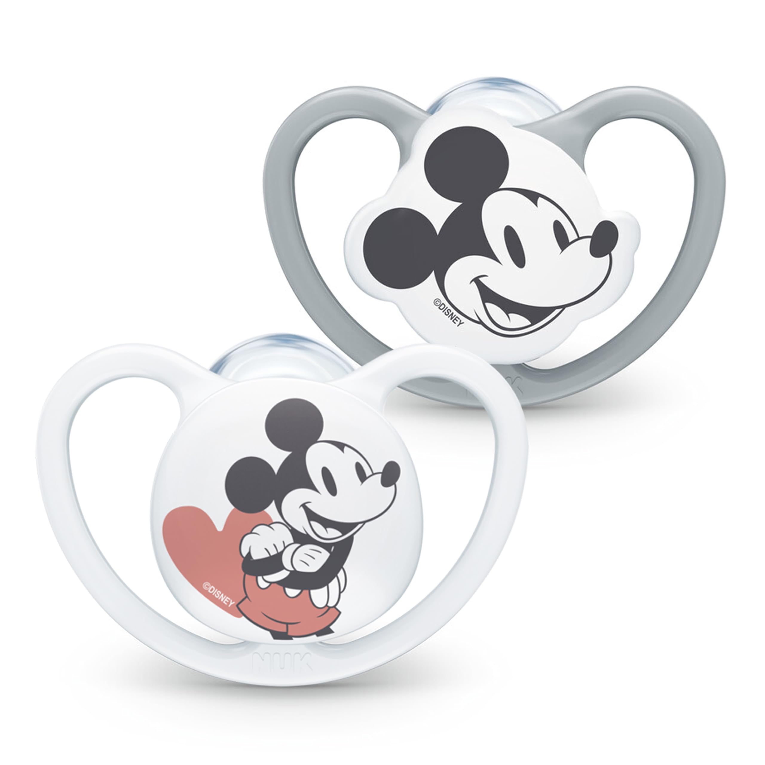 nuk-space-sucette-silicone-0-6-mois-mickey-gris-x2 image 1