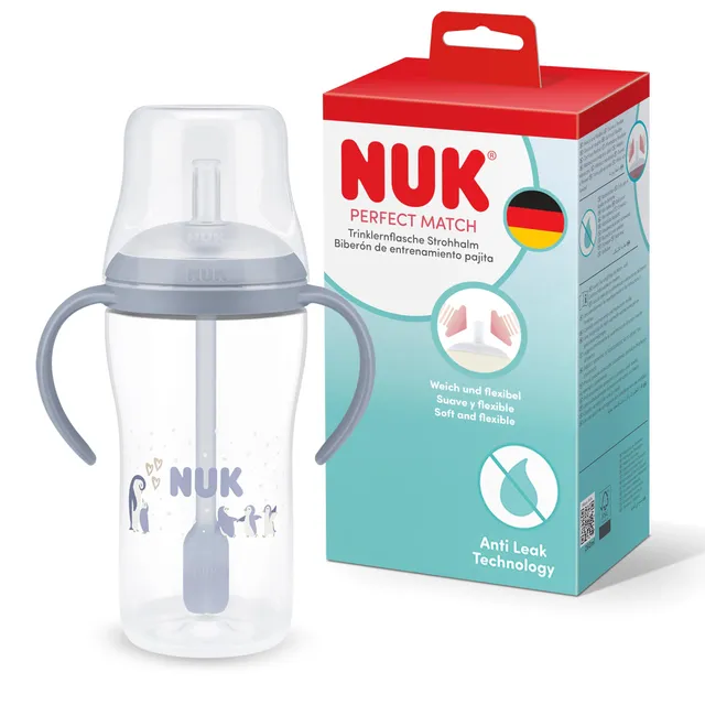 nuk-perfect-match-tasse-apprentissage-paille-anti-fuite-260-ml-8-mois-bleu image 1