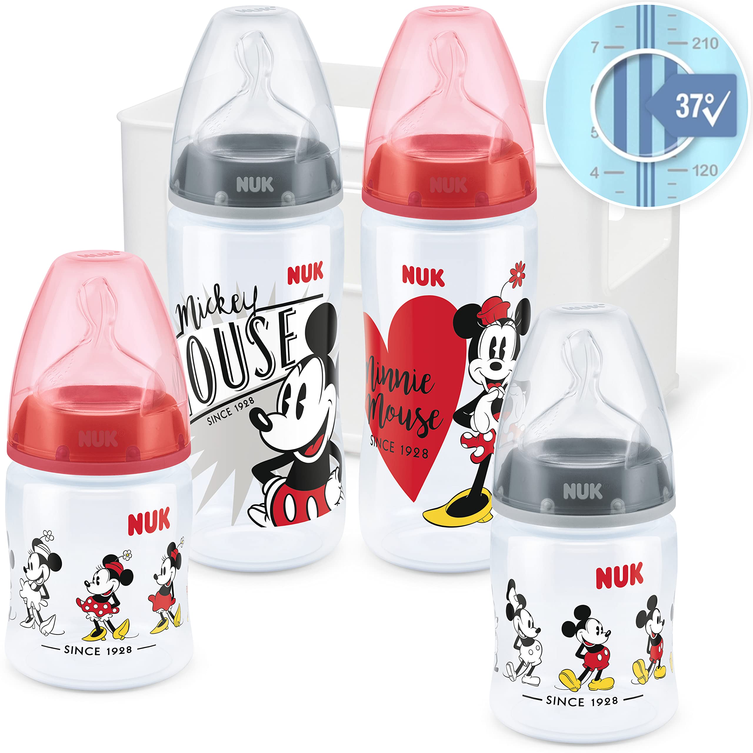 nuk-first-choice-coffret-biberons-nouveau-n-0-6-mois-4-pi-ces-minnie-mickey image 1