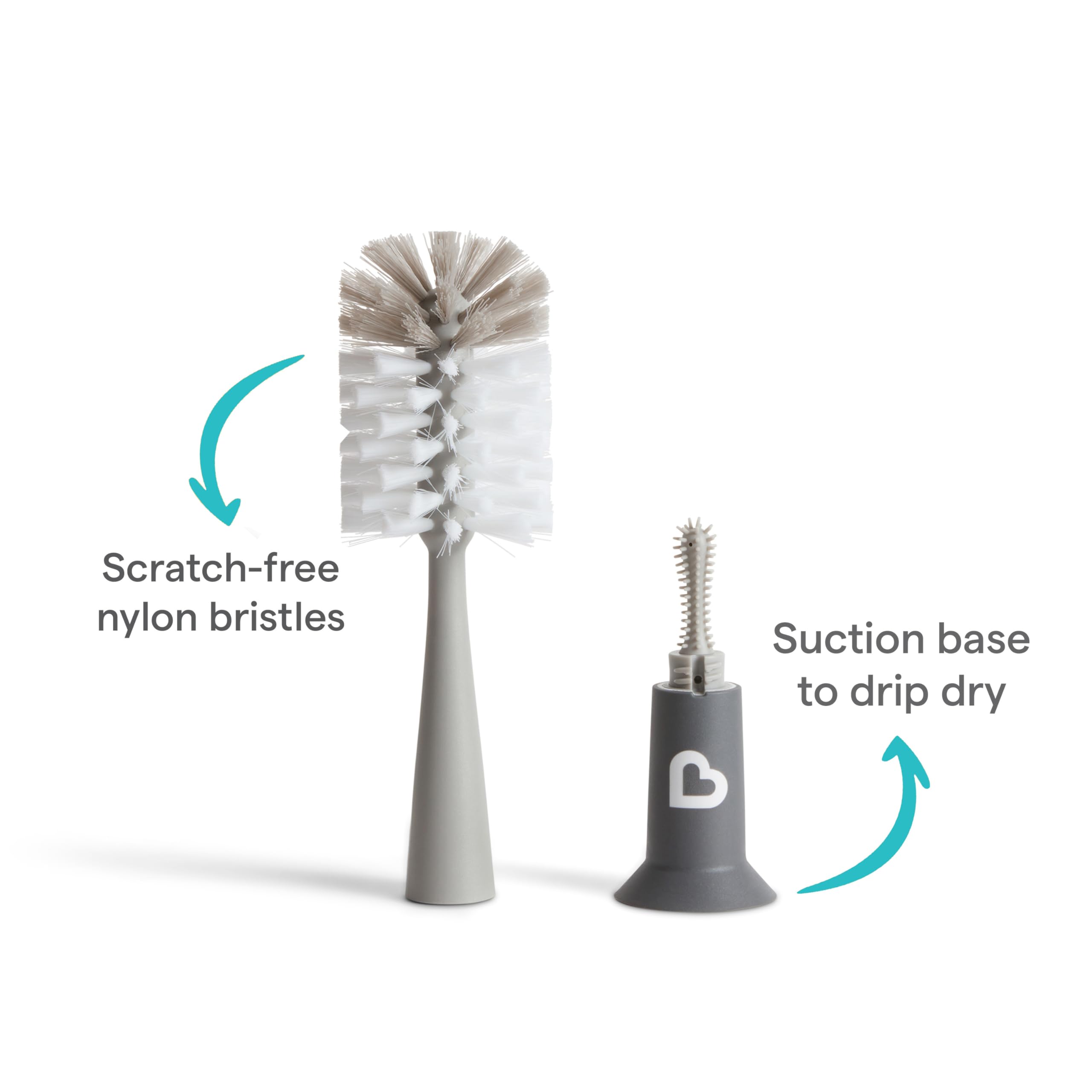 munchkin-brosse-biberon-deluxe-avec-brosse-t-tine-et-ventouse-gris image 2