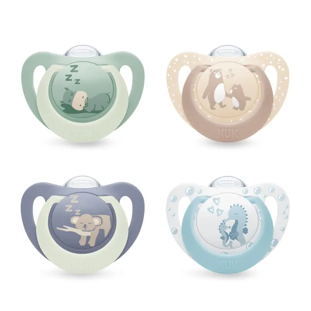 nuk-first-choice-day-night-sucettes-b-b-0-6-mois-phosphorescentes-lot-de-4-assor image 1