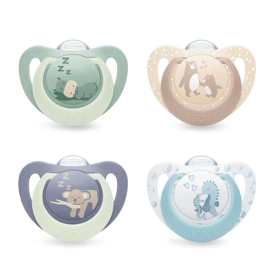 nuk-first-choice-day-night-sucettes-b-b-0-6-mois-phosphorescentes-lot-de-4-assor image 1