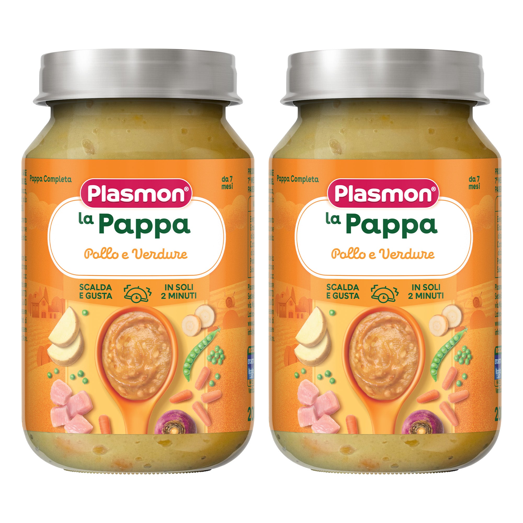 plasmon-la-pappa-poulet-et-l-gumes-2-x-200-g-plat-complet-b-b-d-s-7-mois image 1