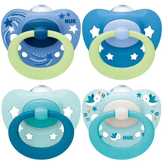 nuk-signature-night-day-sucettes-silicone-0-6-mois-bleu-lot-de-4 image 1