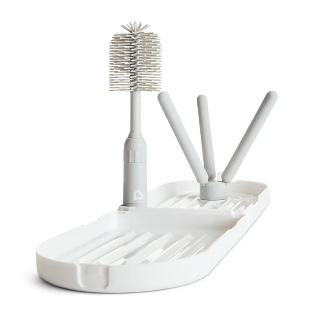 munchkin-gouttoir-de-voyage-pliable-brosse-silicone-extensible-3-biberons image 1