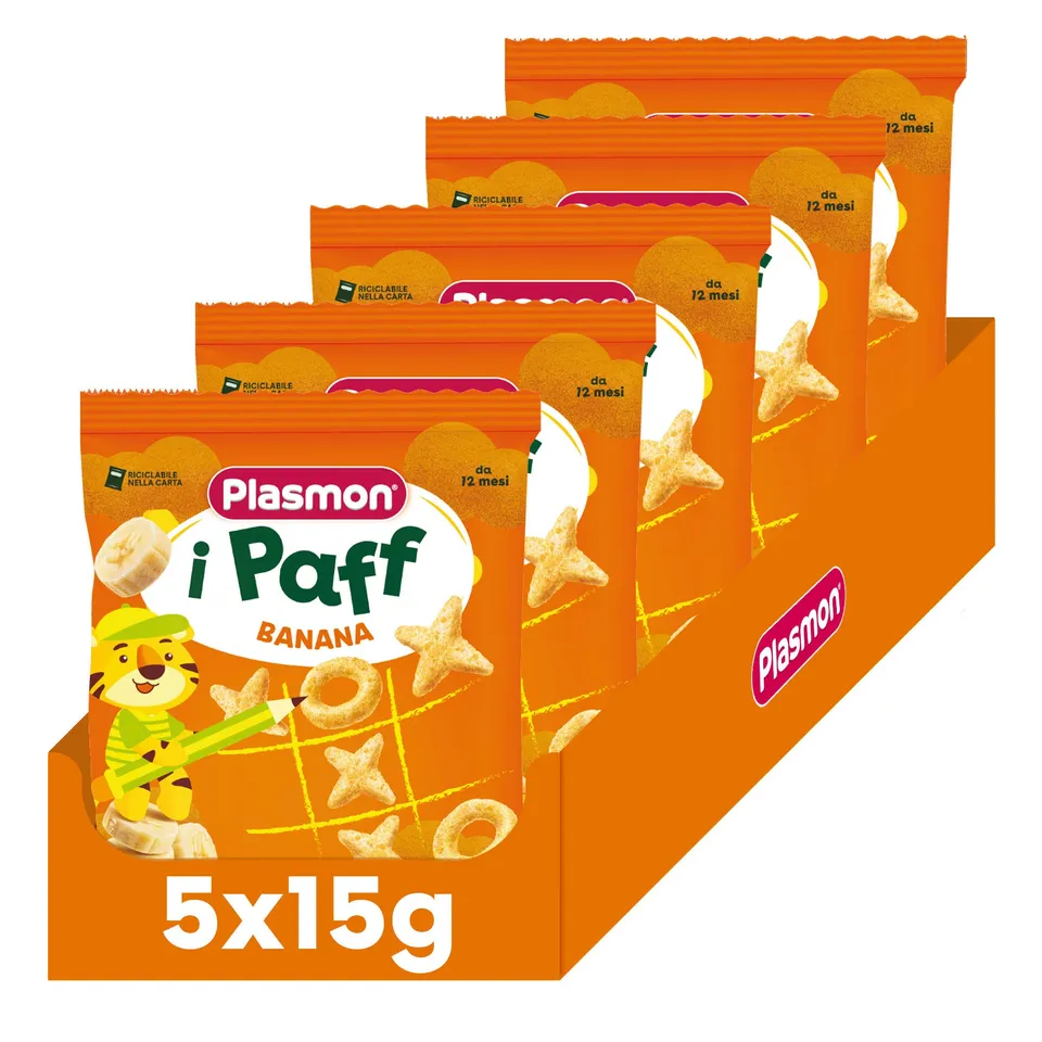 plasmon-snack-i-paff-banane-5-x-15-g-biscuit-souffl-b-b-d-s-12-mois image 1