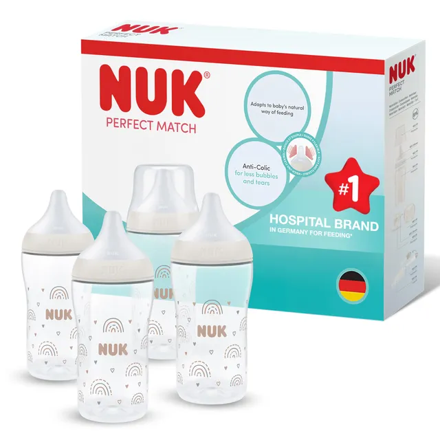 nuk-perfect-match-biberons-anti-coliques-3-mois-260-ml-pp-indicateur-de-temp-rat image 1