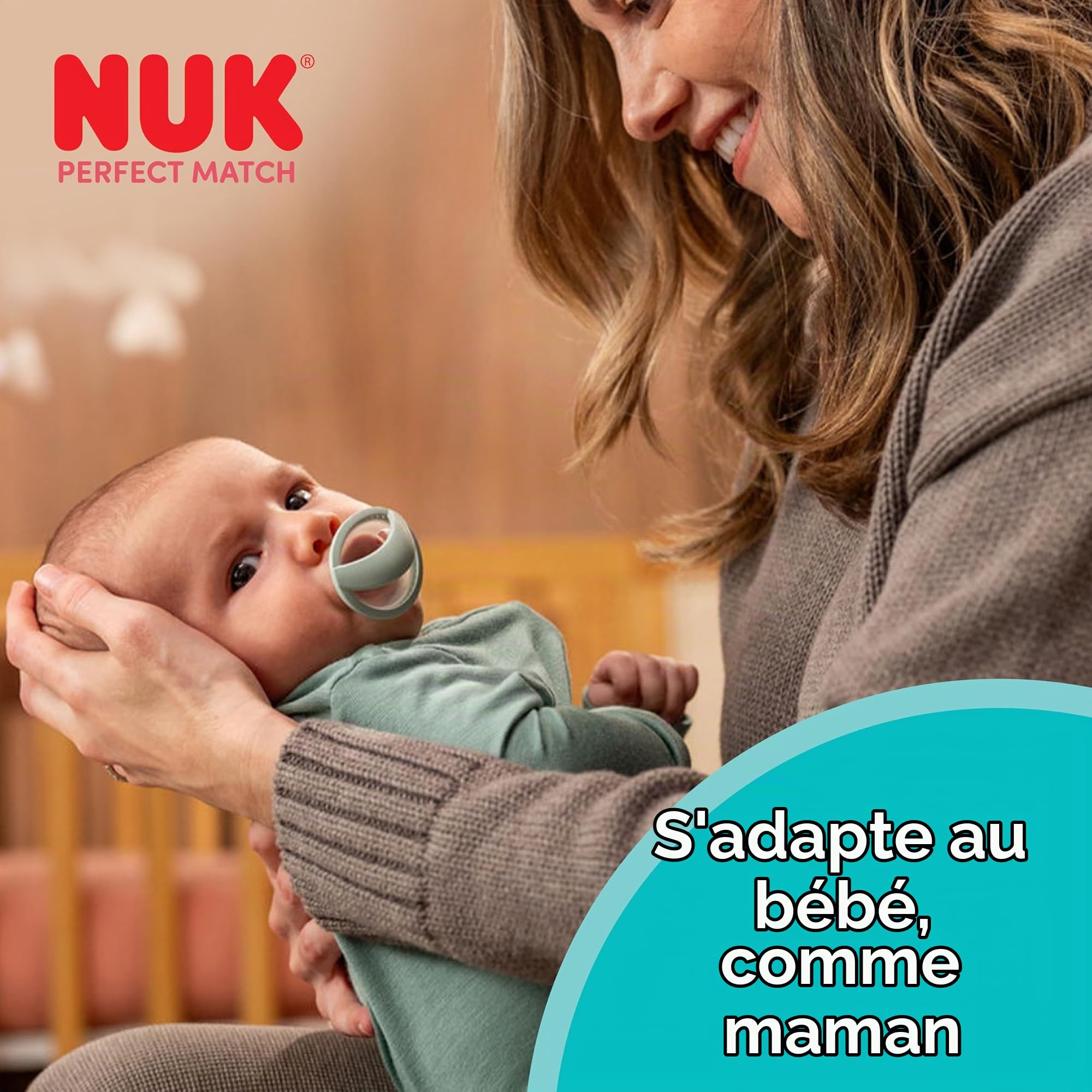 nuk-perfect-match-sucette-b-b-0-6-mois-beige-rouge-lot-de-2 image 2