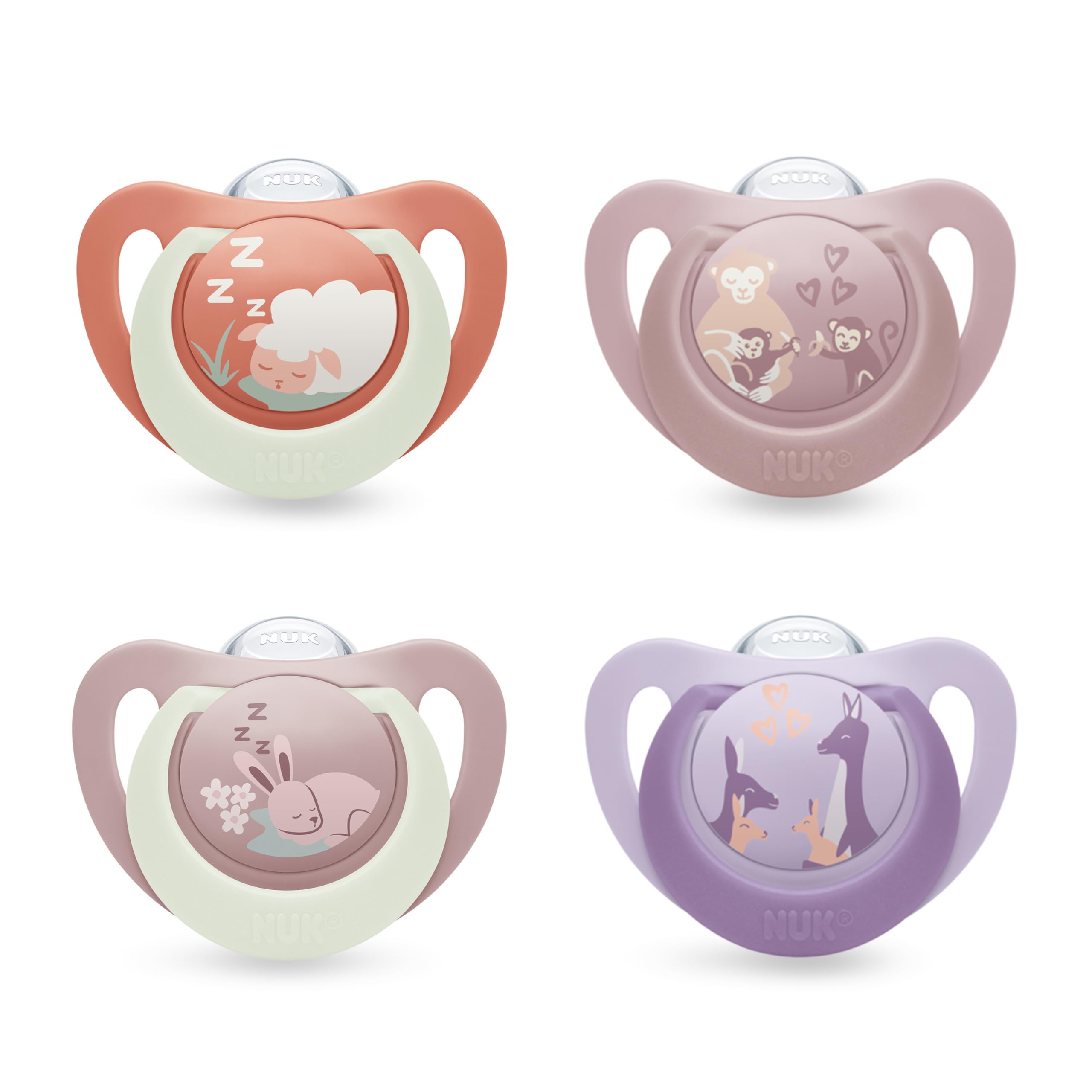 nuk-star-night-sucette-b-b-6-18-mois-silicone-phosphorescente-crocodile-lot-de-4 image 4