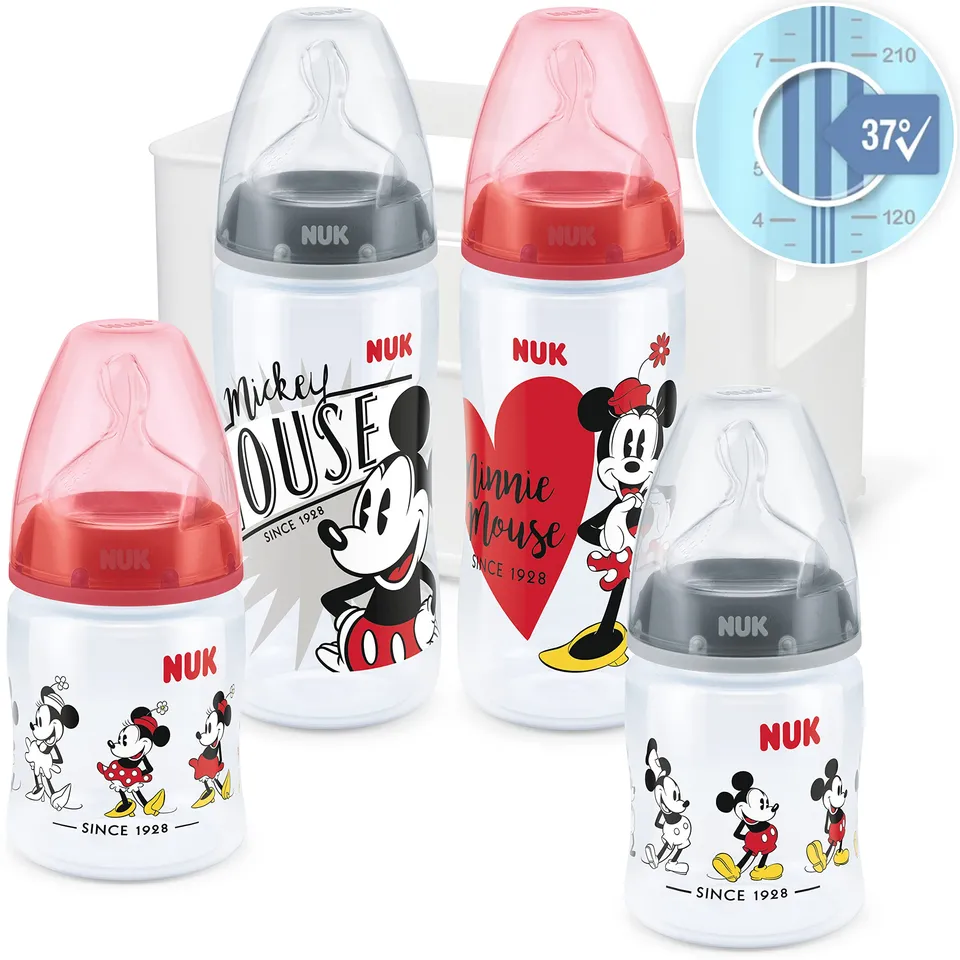 nuk-first-choice-coffret-biberons-nouveau-n-0-6-mois-4-pi-ces-minnie-mickey image 1
