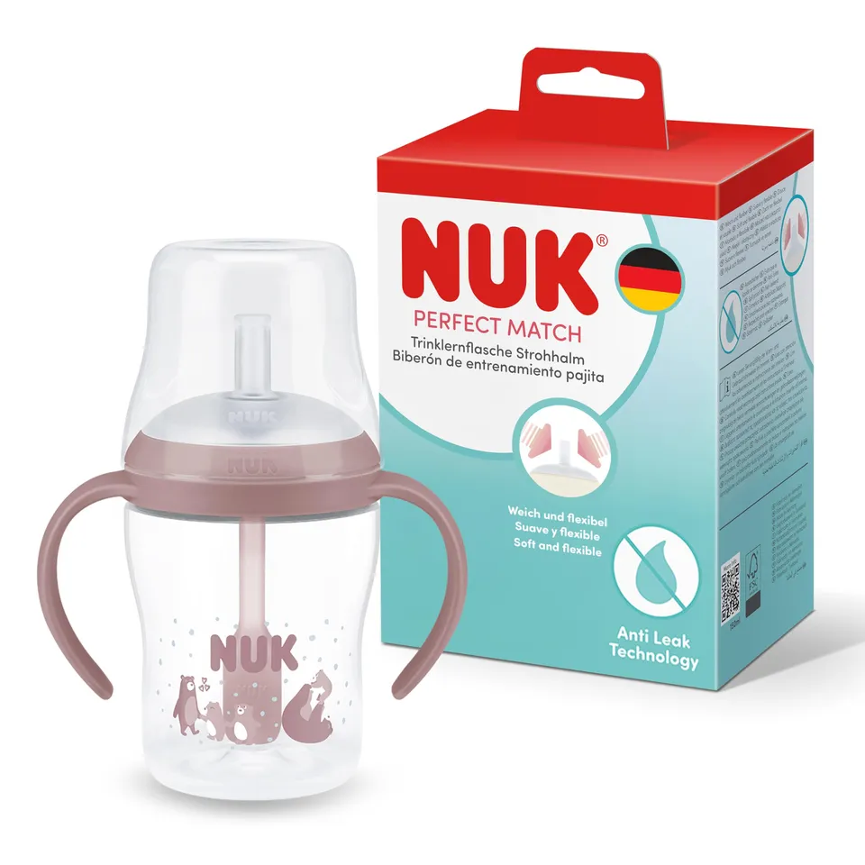 nuk-perfect-match-tasse-d-apprentissage-paille-8-mois-150-ml-rose image 1