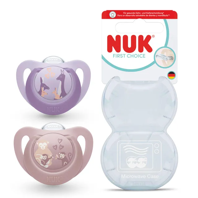 nuk-first-choice-sucettes-b-b-6-18-mois-singe-kangourou-lot-de-2 image 1