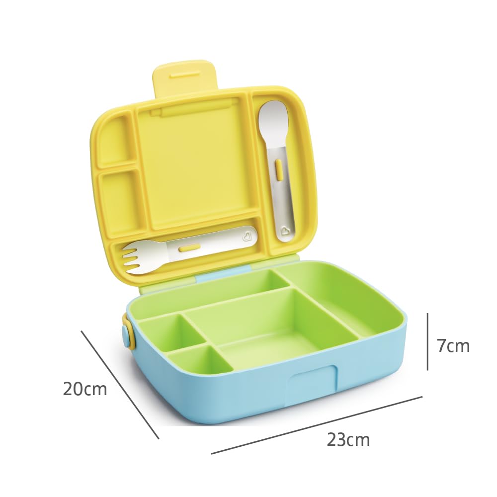 munchkin-bento-bo-te-lunch-5-compartiments-avec-couverts-inox-verte image 6