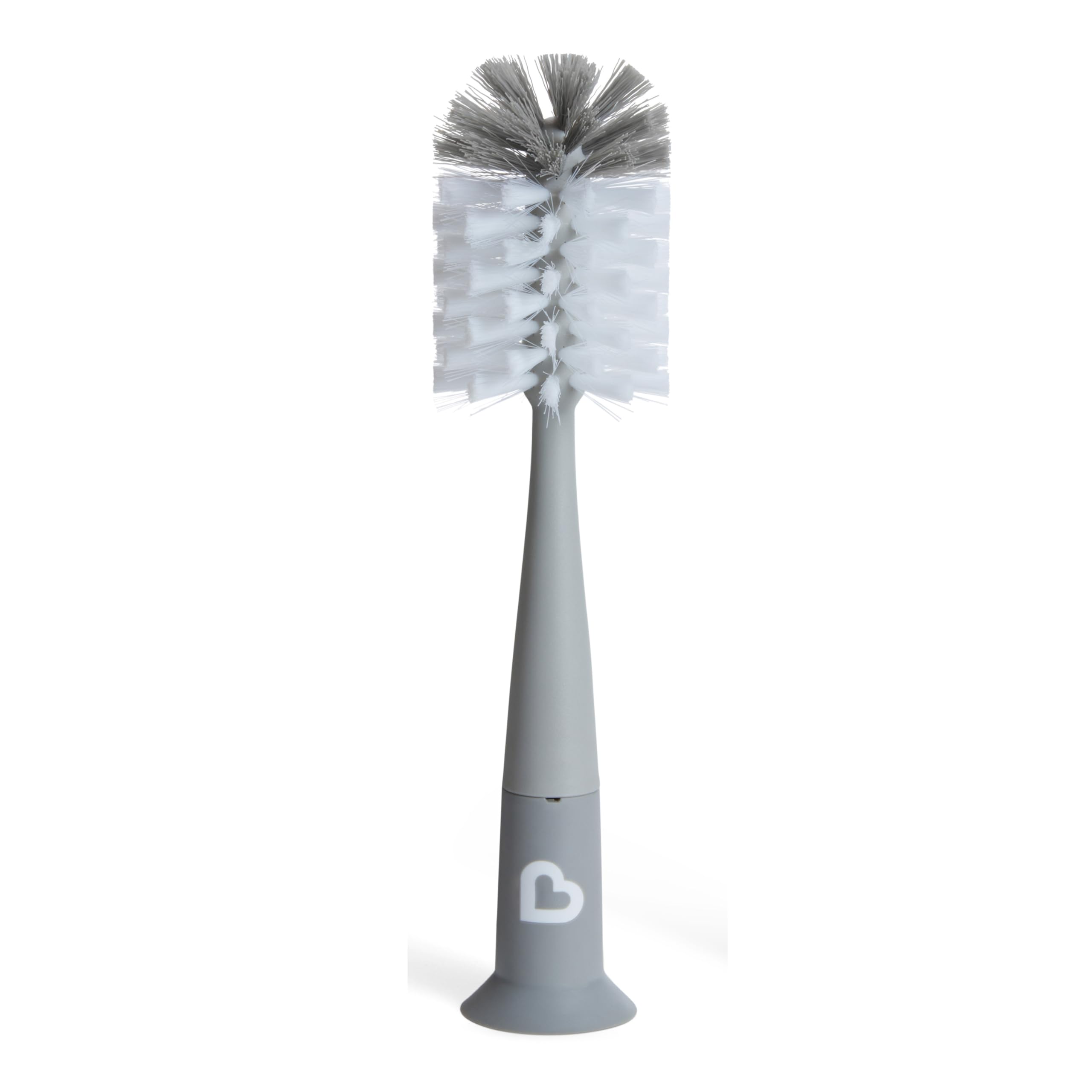 munchkin-brosse-biberon-deluxe-avec-brosse-t-tine-et-ventouse-gris image 1