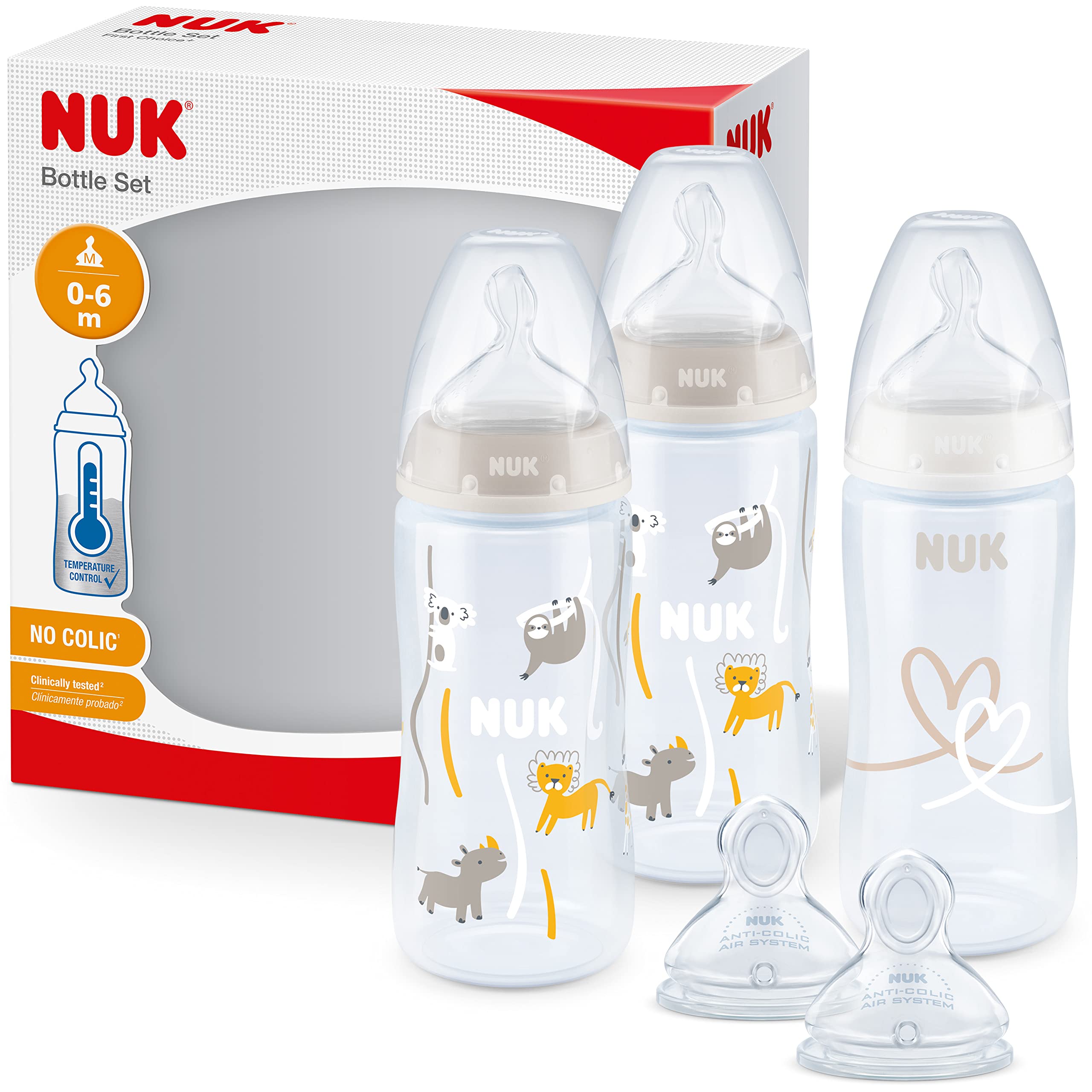 nuk-first-choice-set-biberons-0-6-mois-300-ml-2-t-tines-silicone-taille-m image 1