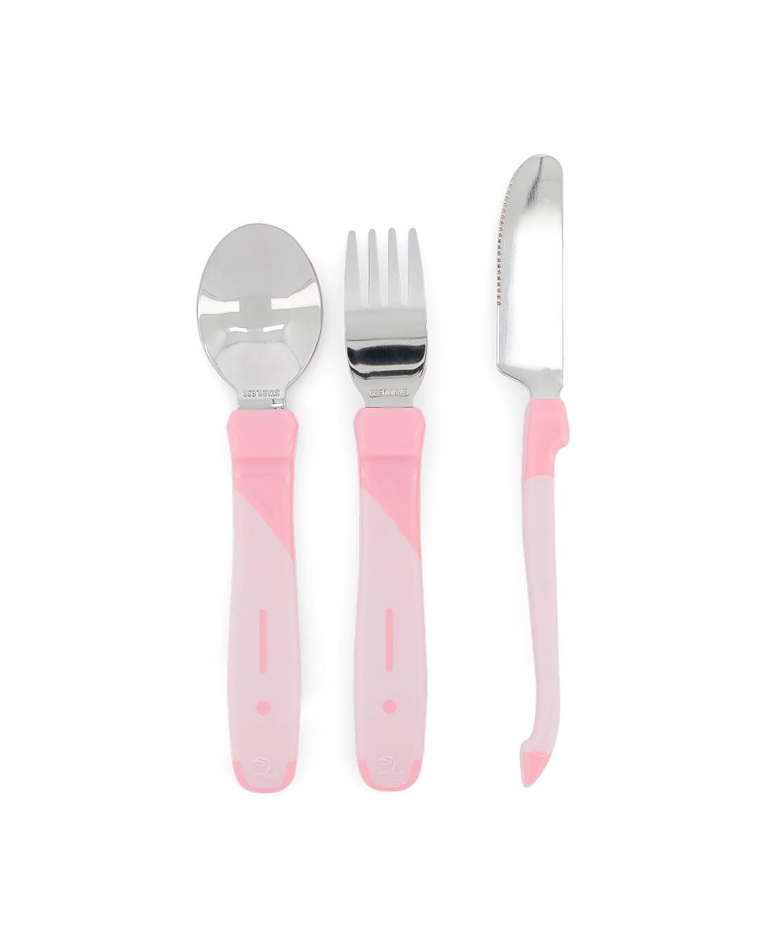 twistshake-couverts-b-b-12m-inox-cuill-re-fourchette-couteau-rose-lot-de-3 image 1