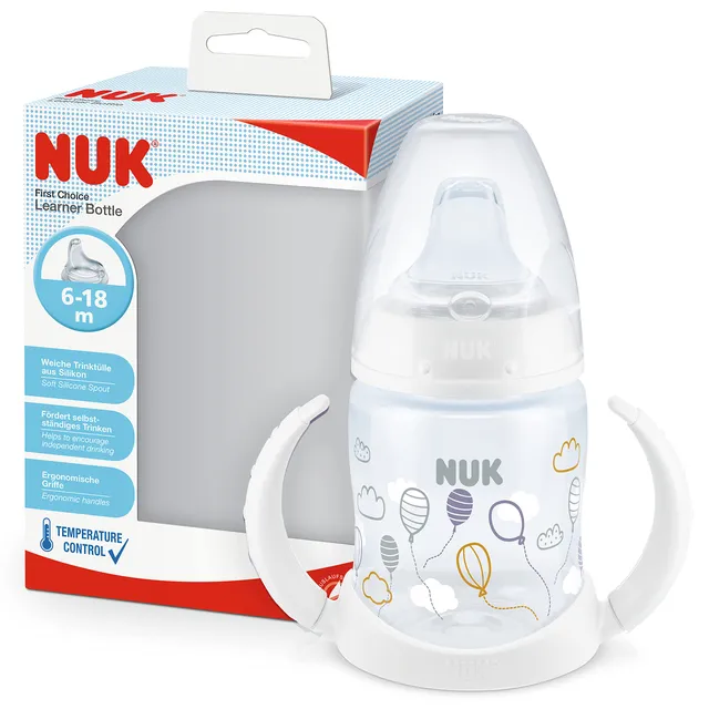nuk-first-choice-tasse-d-apprentissage-bec-6-18-mois-150-ml-ballons-blanc image 1
