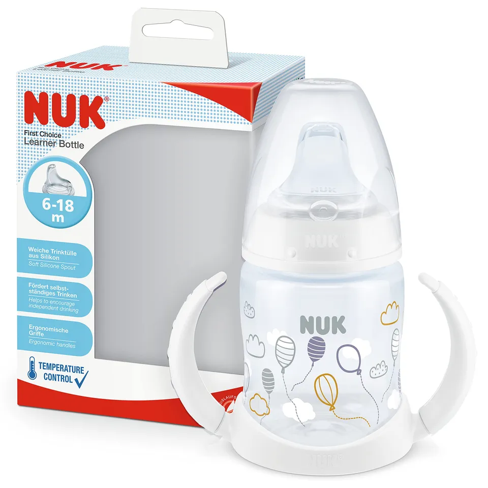 nuk-first-choice-tasse-d-apprentissage-bec-6-18-mois-150-ml-ballons-blanc image 1
