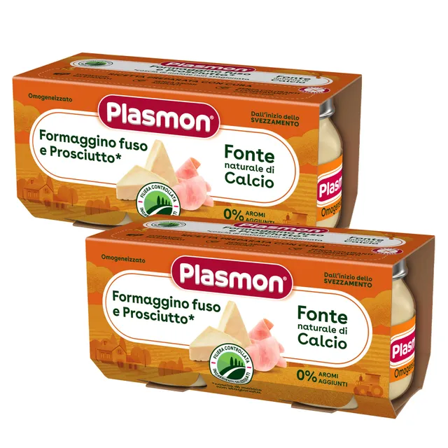plasmon-petit-pot-fromage-fondu-et-jambon-4x80g-2-packs-de-2x80g image 1