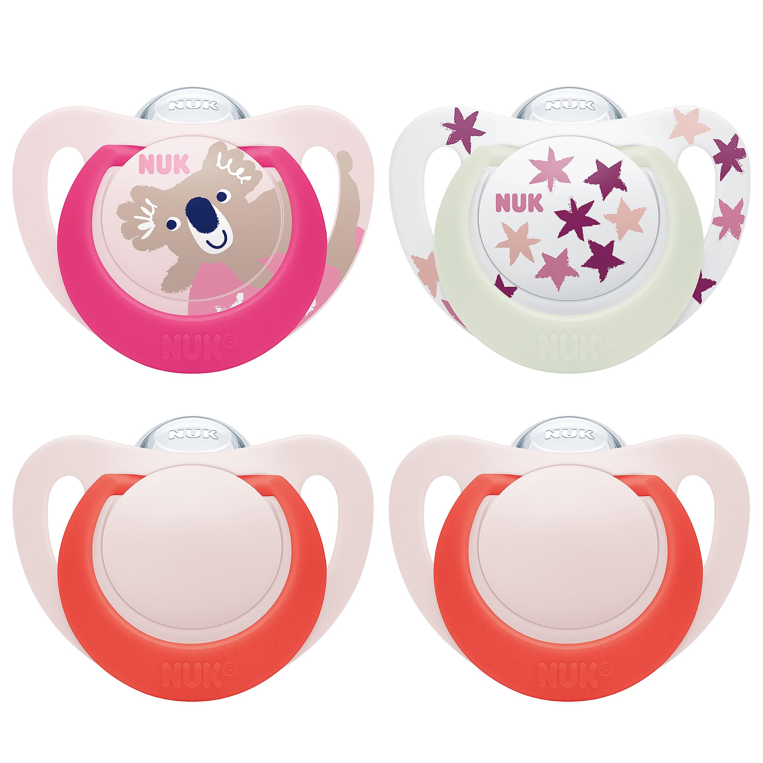 nuk-star-night-sucette-b-b-6-18-mois-silicone-phosphorescente-crocodile-lot-de-4 image 3