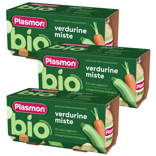 plasmon-omogeneizzato-biologico-verdurine-miste-petits-pots-l-gumes-bio-3x-2x80g image 1