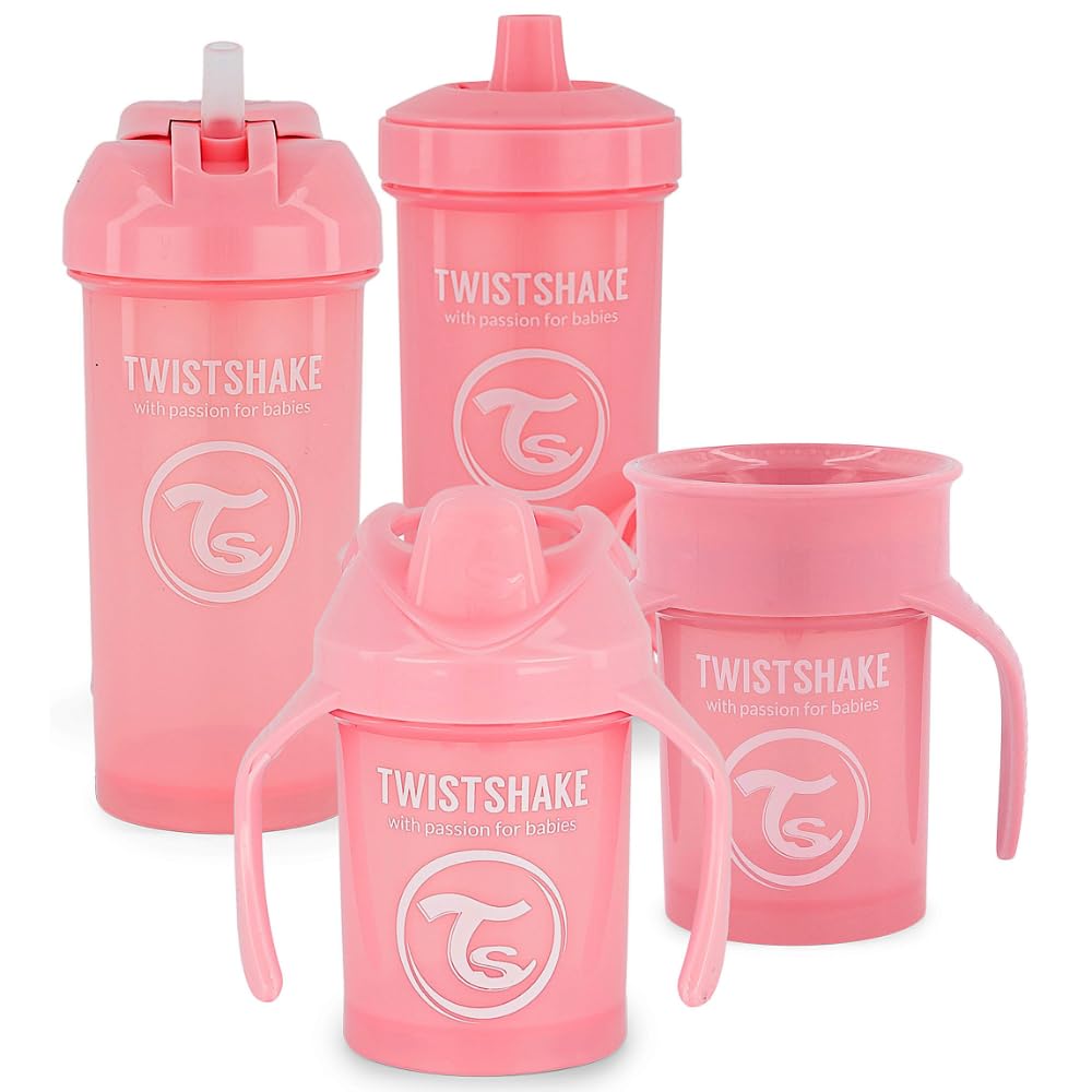 twistshake-set-4-gobelets-b-b-360-mini-paille-kid-rose-pastel image 1