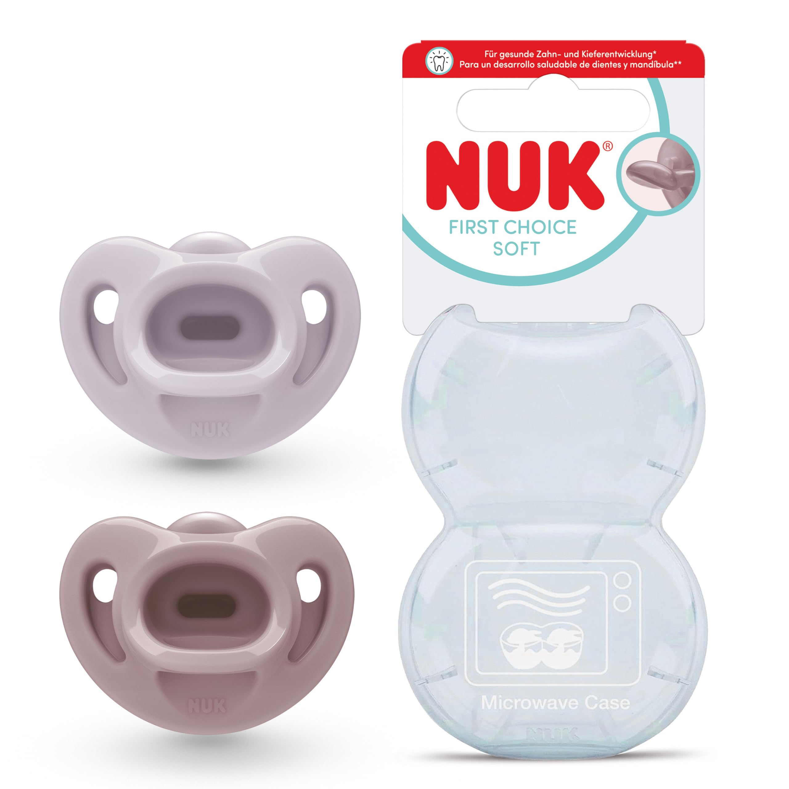nuk-first-choice-soft-sucette-b-b-0-6-mois-silicone-violet-rouge-lot-de-2 image 1