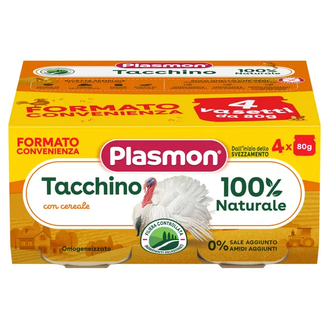 plasmon-omogeneizzato-carne-tacchino-e-cereale-petit-pot-b-b-4x80g image 1