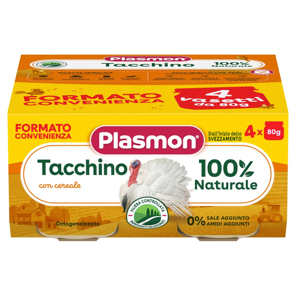 plasmon-omogeneizzato-carne-tacchino-e-cereale-petit-pot-b-b-4x80g image 1
