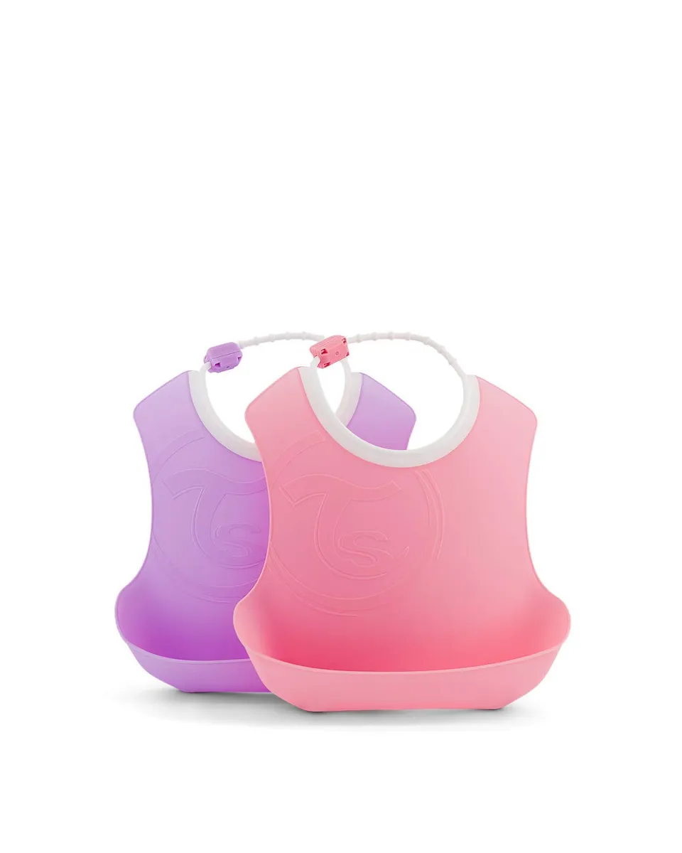twistshake-bavoir-b-b-imperm-able-poche-lot-de-2-bleu-vert image 1