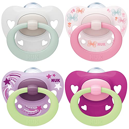 nuk-signature-night-day-sucette-b-b-0-6-mois-silicone-phosphorescente-rose-lot-d image 7
