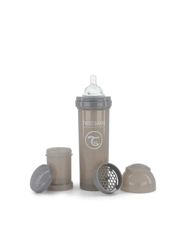 twistshake-biberon-anti-colique-330-ml-avec-r-cipient-lait-en-poudre-gris-4-mois image 1