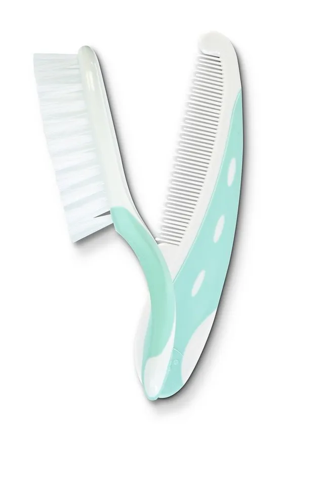 nuk-brosse-et-peigne-pour-b-b-manche-bi-mati-re-antid-rapant-fibres-ultra-douces image 1