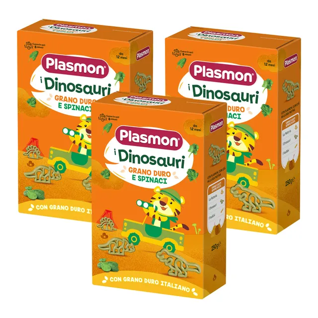 plasmon-pastina-dinosauri-p-tes-enfant-bl-dur-et-pinards-3-x-250g image 1