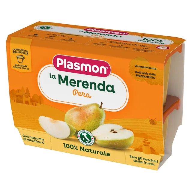 plasmon-la-merenda-dei-bambini-pera-compote-poire-4x100g image 1