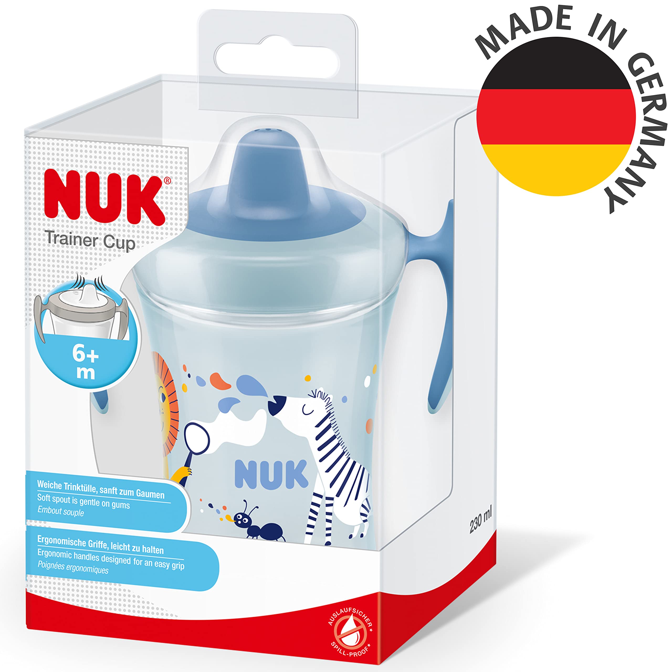 nuk-trainer-cup-tasse-apprentissage-6-mois-230-ml-z-bre-bleu-antifuite image 7