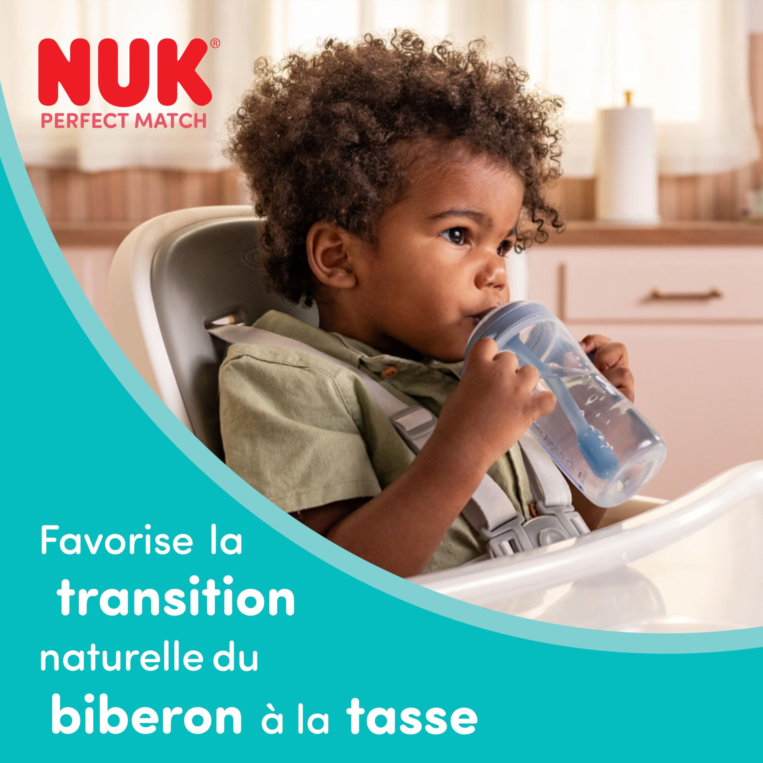 nuk-perfect-match-tasse-apprentissage-paille-anti-fuite-260-ml-8-mois-bleu image 2