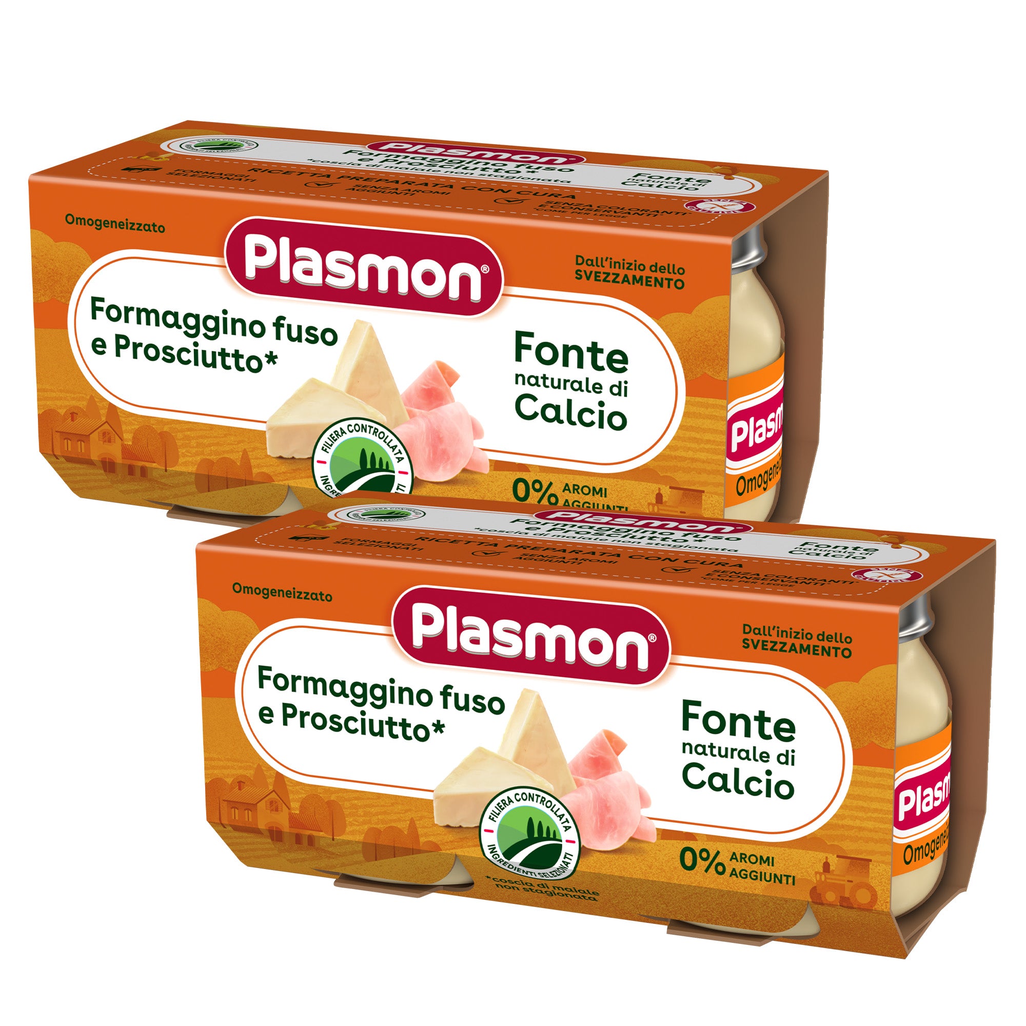 plasmon-petit-pot-fromage-fondu-et-jambon-4x80g-2-packs-de-2x80g image 1