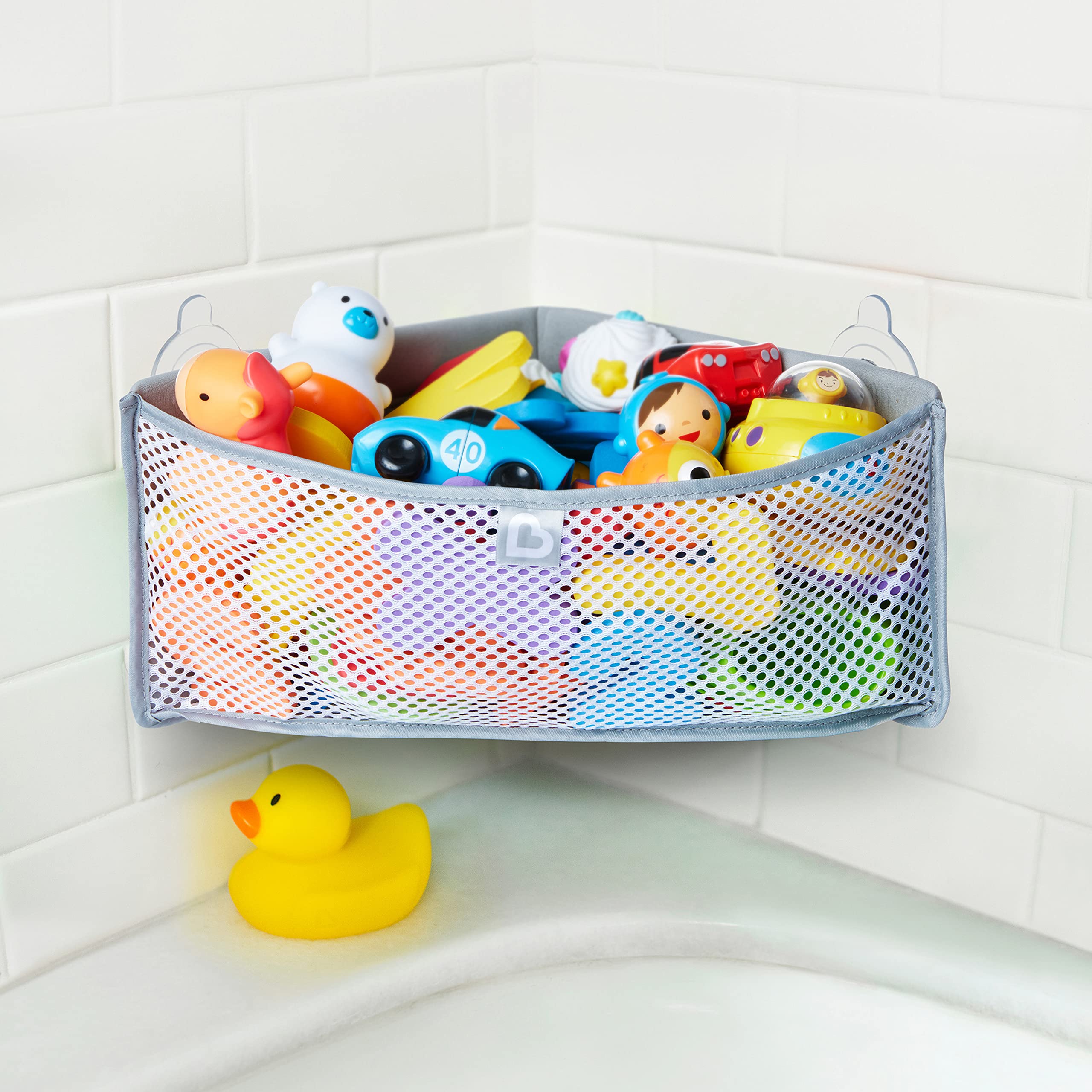 munchkin-high-n-dry-filet-rangement-jouets-de-bain-d-angle-maill-avec-ventouses image 2