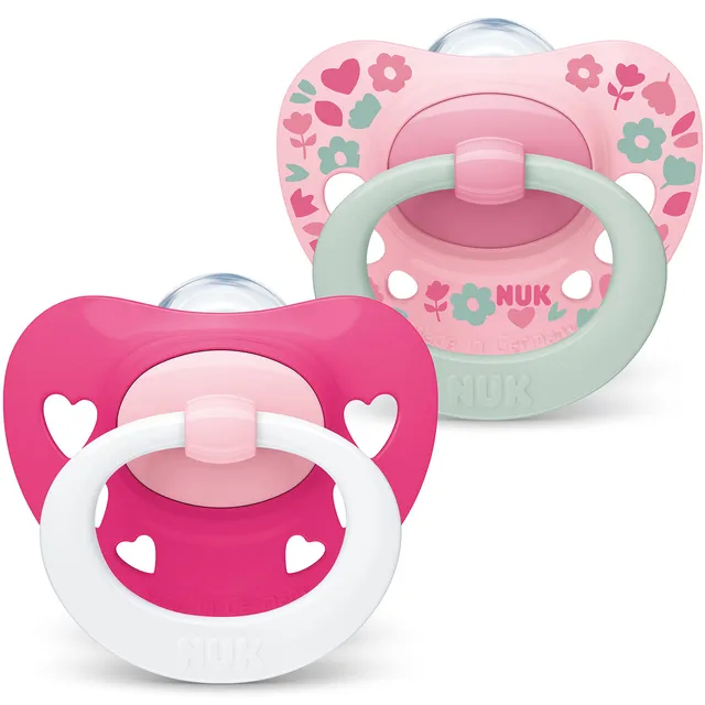 nuk-signature-sucettes-silicone-sans-bpa-6-18-mois-rose-lot-de-2 image 1