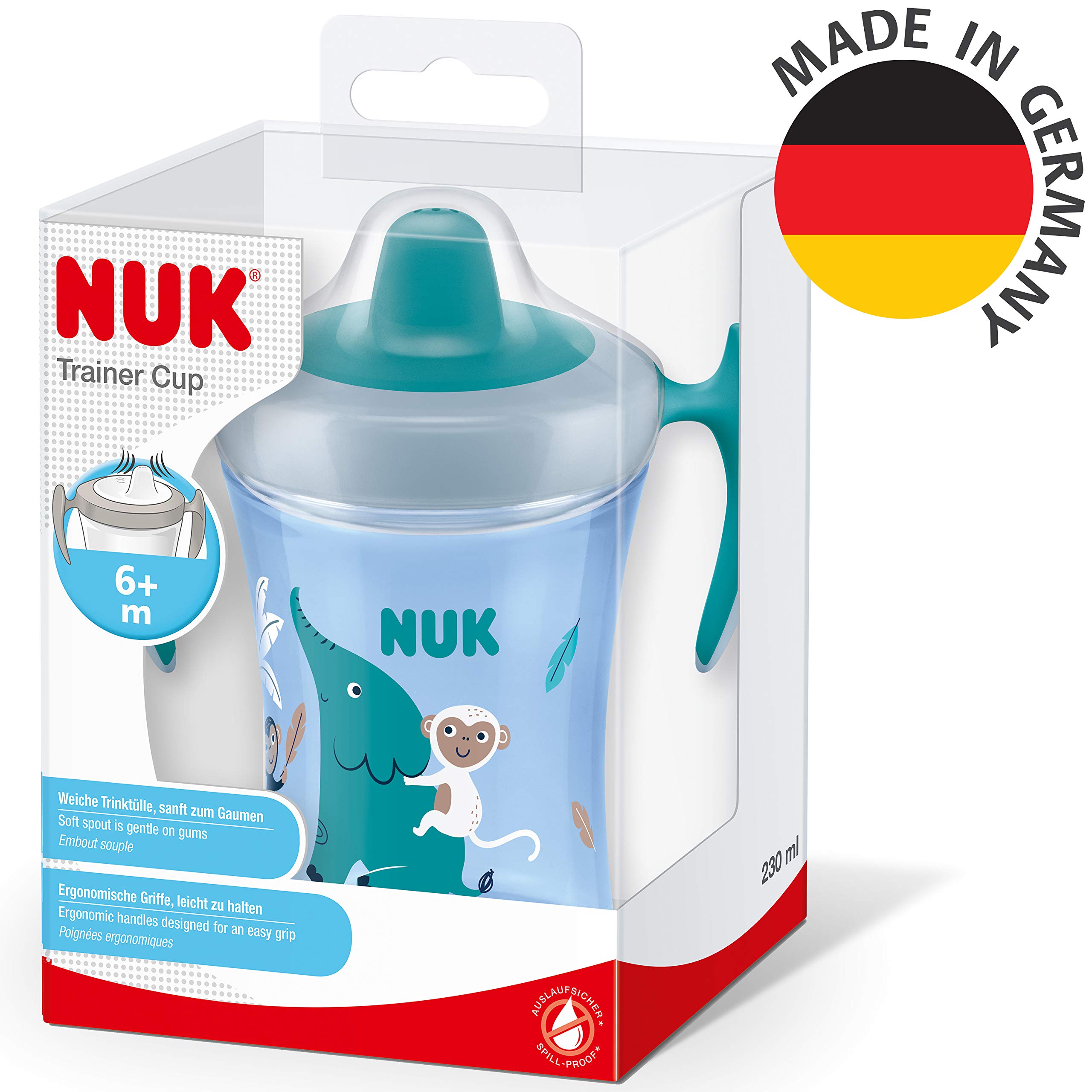 nuk-trainer-cup-tasse-d-apprentissage-antifuite-230-ml-bleu-singe-d-s-6-mois image 2