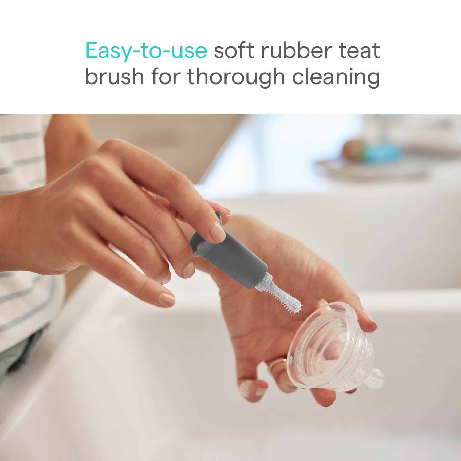 munchkin-brosse-biberon-deluxe-avec-brosse-t-tine-et-ventouse-gris image 3