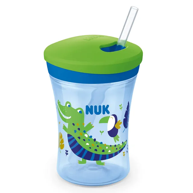 nuk-action-cup-cam-l-on-230-ml-bleu-d-s-12-mois-paille-souple-antifuite image 1