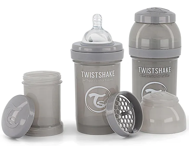 twistshake-biberon-anti-colique-0-mois-lot-2x180-ml-gris-avec-r-serve-poudre image 1