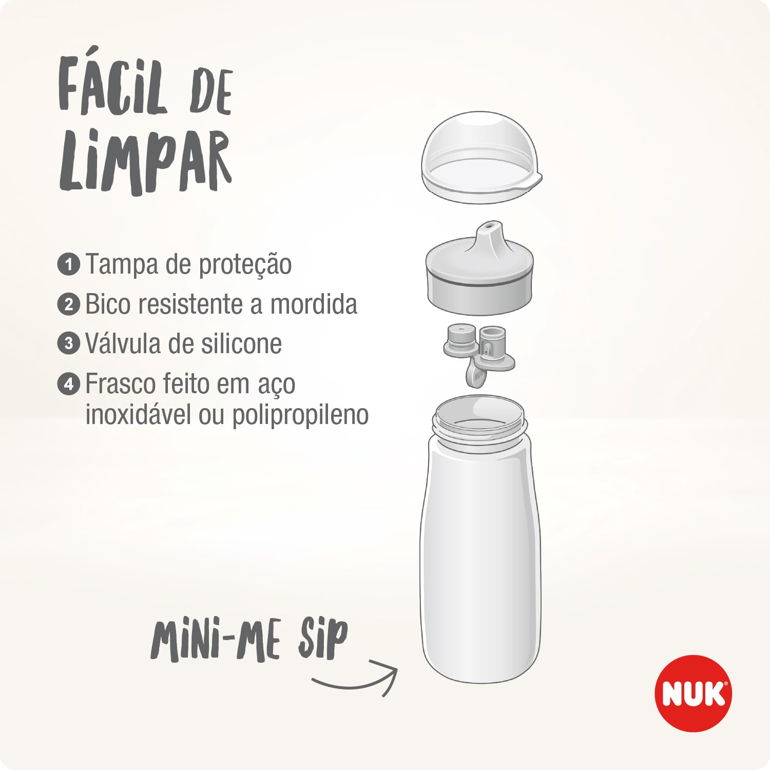 nuk-mini-me-gourde-inox-enfant-300-ml-9-mois-bec-anti-morsures-renard-beige image 7