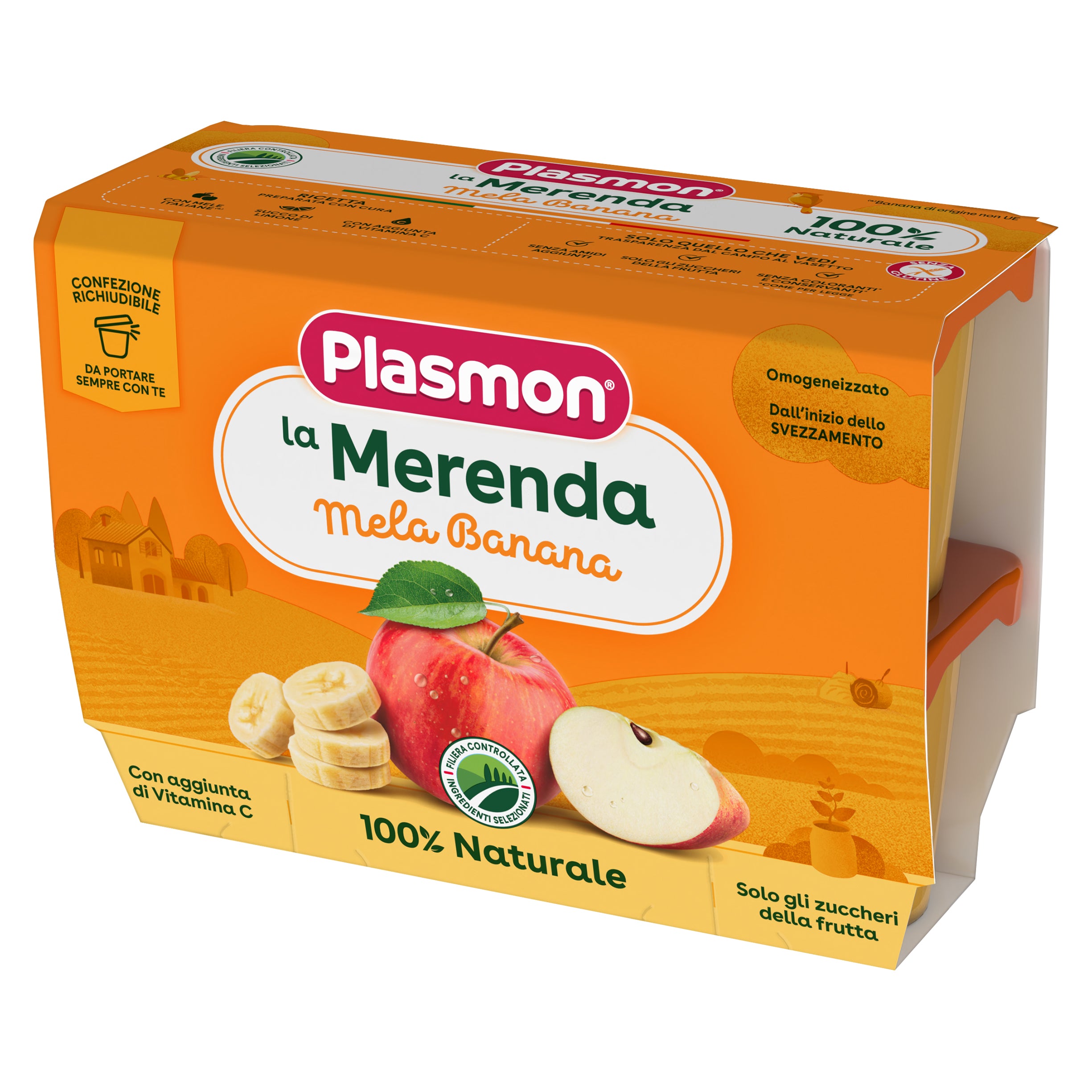 plasmon-la-merenda-mela-banana-pomme-banane-4x100g image 1