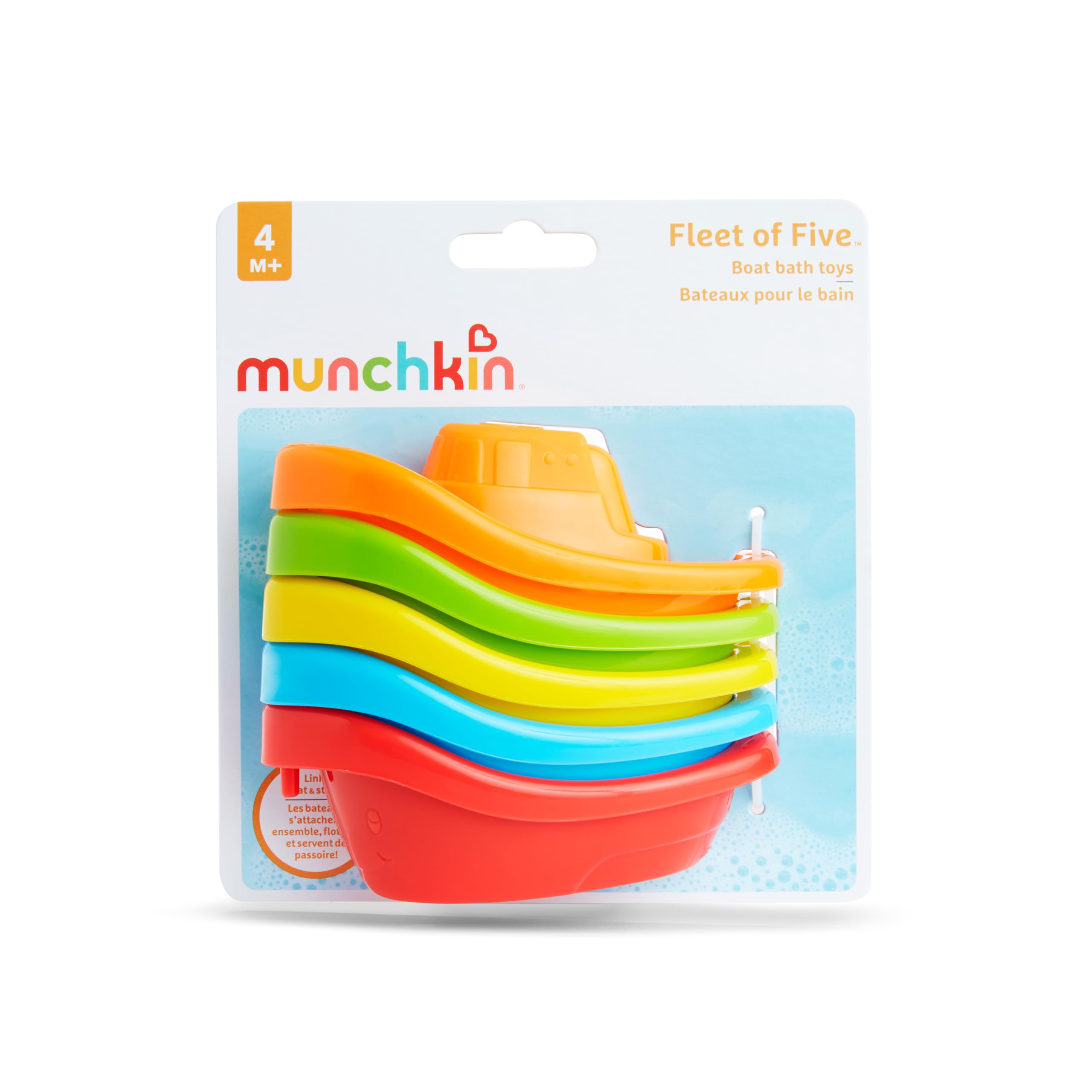 munchkin-flotte-de-5-bateaux-jouet-de-bain-b-b-num-rot-s image 2