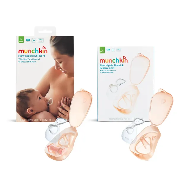 munchkin-flow-nipple-shield-24-mm-prot-ge-t-tons-allaitement-lot-de-2-kit-rempla image 1
